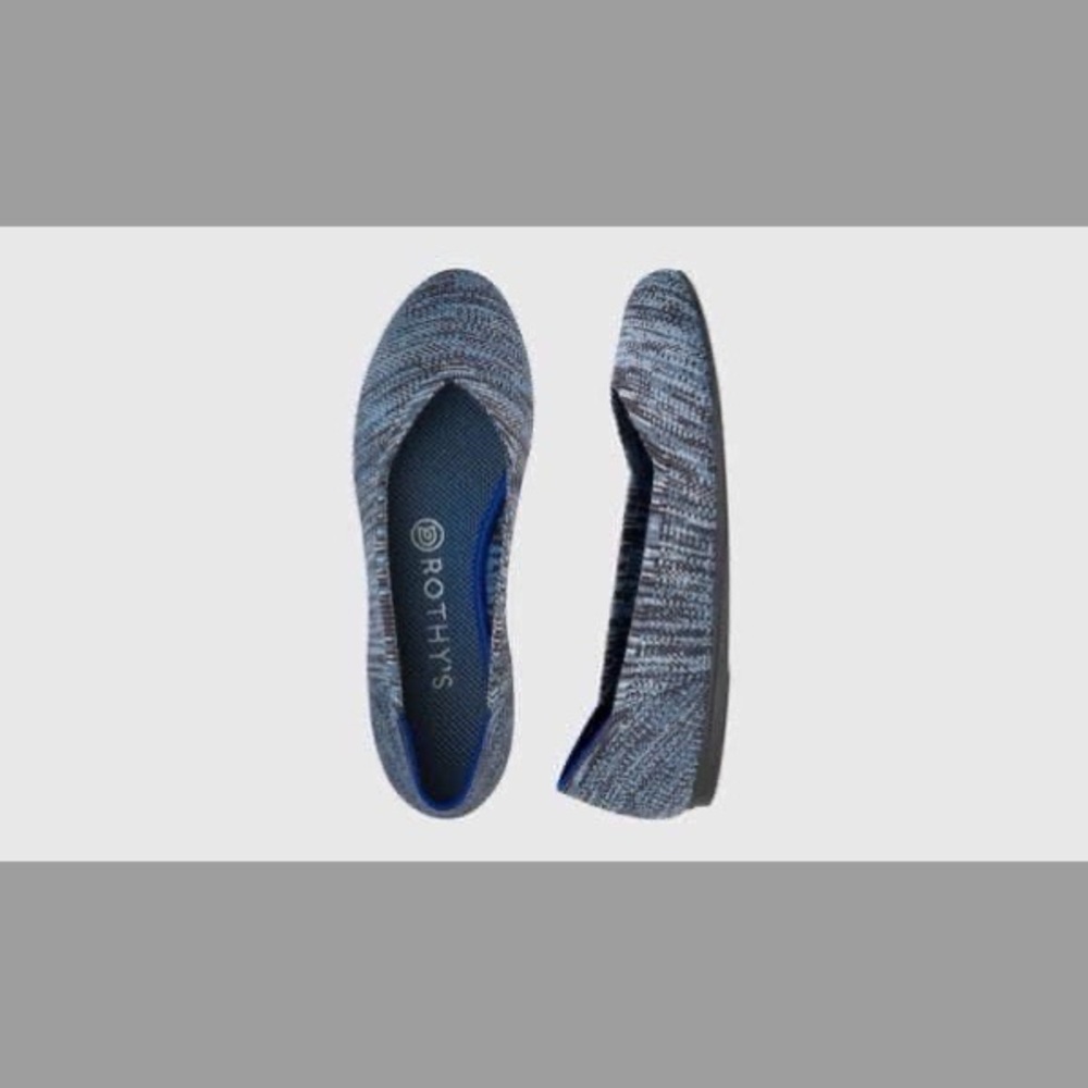 Rothy’s flats in maritime heather